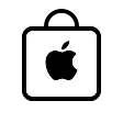 Shopping bag icon with Apple logo, indicating convenient digital shopping