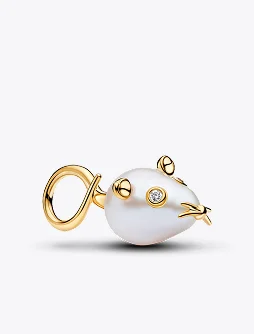 Treated Freshwater Cultured Baroque Pearl Mouse Dangle Charm