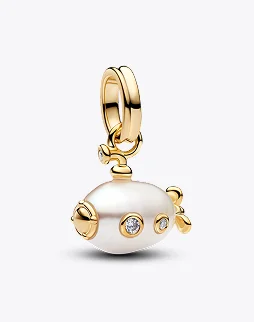 Treated Freshwater Cultured Baroque Pearl Submarine Dangle Charm