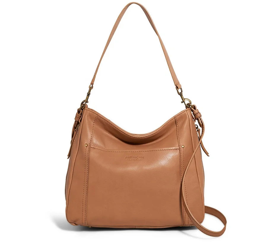 American Leather Co. Austin Zip Top Shoulder Bag w/ Crossbody Strap