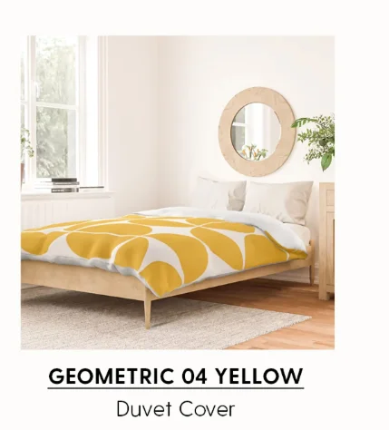 Mid Century Modern Geometric 04 Yellow Duvet Cover