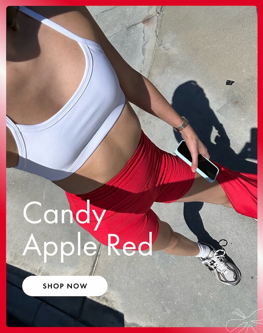 Spacedye Keep Pace 3" Short in Candy Apple Red Heather