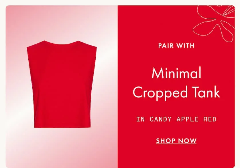 Featherweight Minimal Cropped Tank in Candy Apple Red Heather