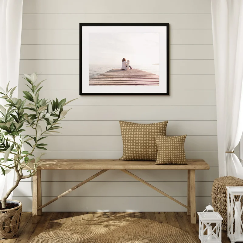 Framed print of pier.