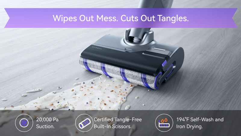 Wipes Out Mess. Cuts Out Tangles.