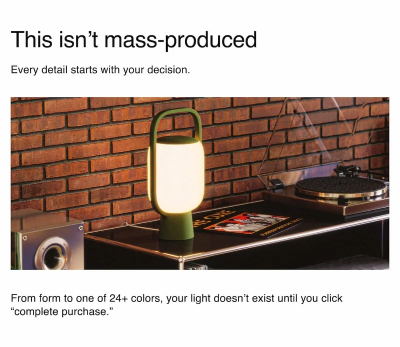 This isn’t mass-produced | Every detail starts with your decision.