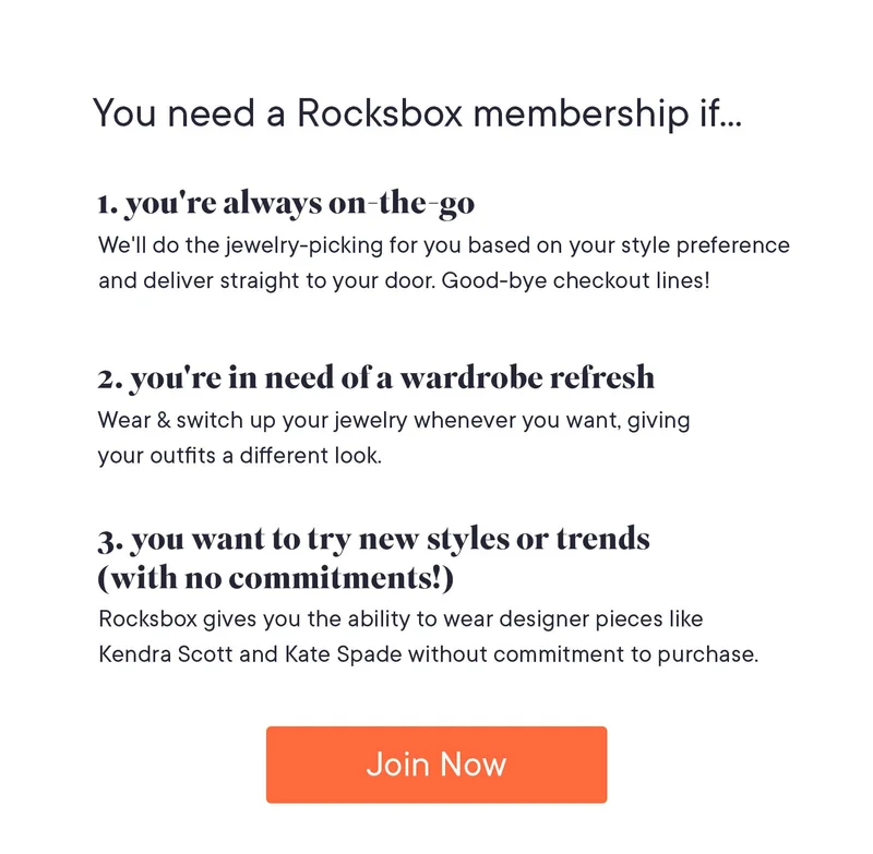 You need a Rocksbox membership if... you're always on the go, you're in need of a wardrobe refresh and you want to try new styles or trends (with no commitments!)