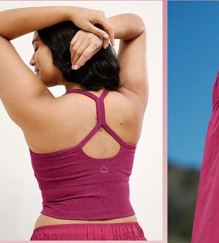 Spacedye Slim Racerback Cropped Tank in Sangria Heather