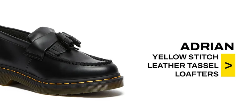 Adrian Yellow Stitch Leather Tassel Loafers