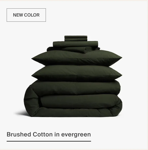 Brushed Cotton Bedding in evergreen