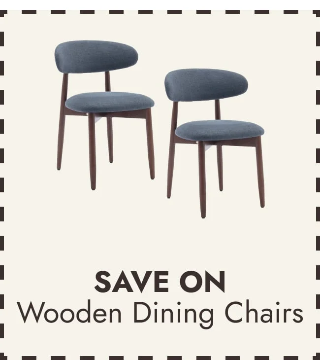 Set of 2 Wooden Dining Chairs, Fabric Upholstered, Beige