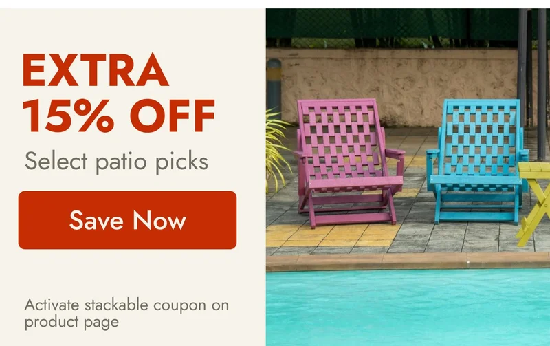 Extra 15% off patio picks