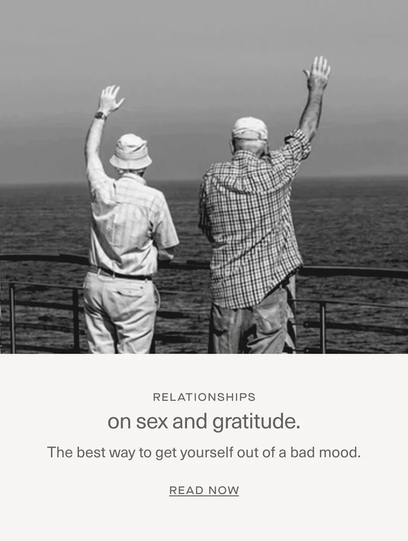 On sex and gratitude.