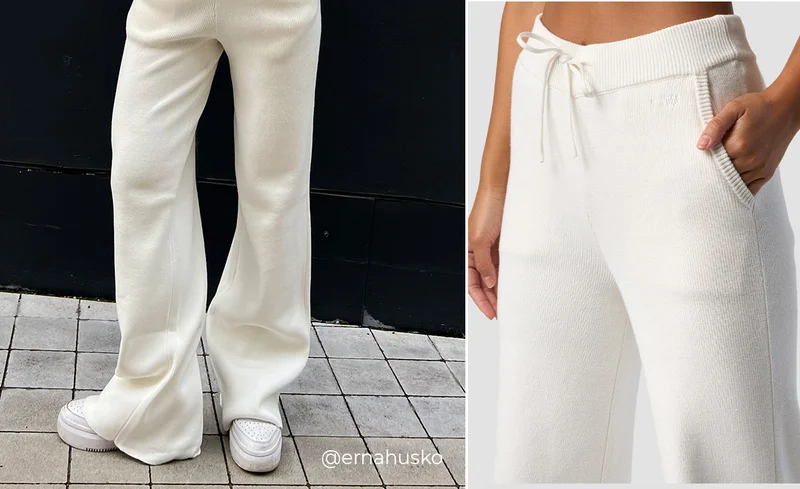 Soft Knit Oversized Pants White