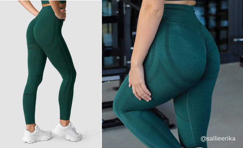 RUSH SEAMLESS TIGHTS DARK GREEN MELANGE