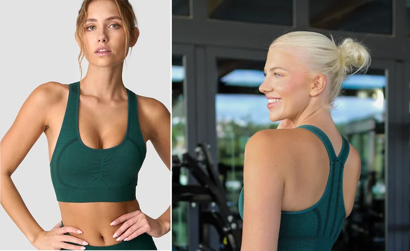 Rush Seamless Sports Bra Dark Green Melange