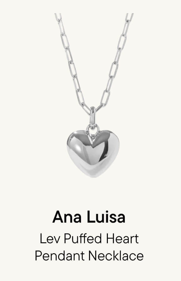 Lev Puffed Heart Pendant Necklace