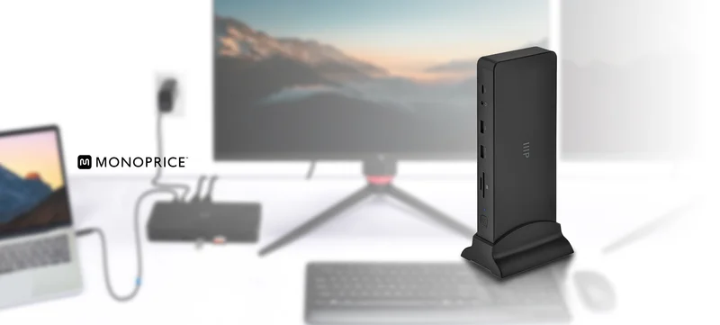 Monoprice 14-in-1 USB-C Dual 4K Display Docking Station with PD3.0 100W Charging