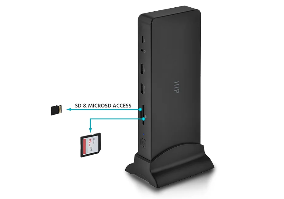 Monoprice 14-in-1 USB-C Dual 4K Display Docking Station with PD3.0 100W Charging