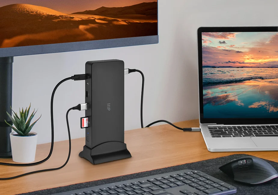 Monoprice 14-in-1 USB-C Dual 4K Display Docking Station with PD3.0 100W Charging