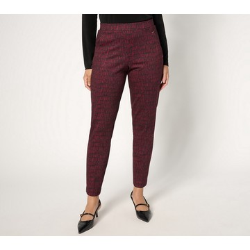 Susan Graver Petite Ponte Knit Slim Leg Ankle Pants