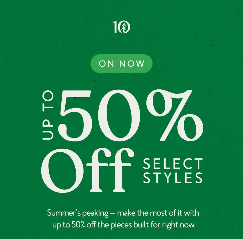 Up to 50% Off Select Styles