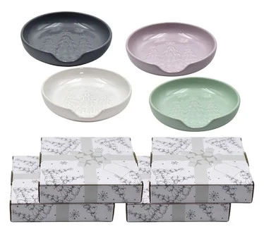 Temp-tations Seasonal Set of (4) Spoon Rests w/ Gift Boxes