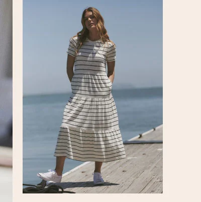 Slub Midi Dress