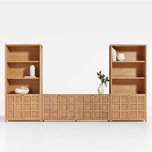 Campagna Media Console with 2 Bookcases