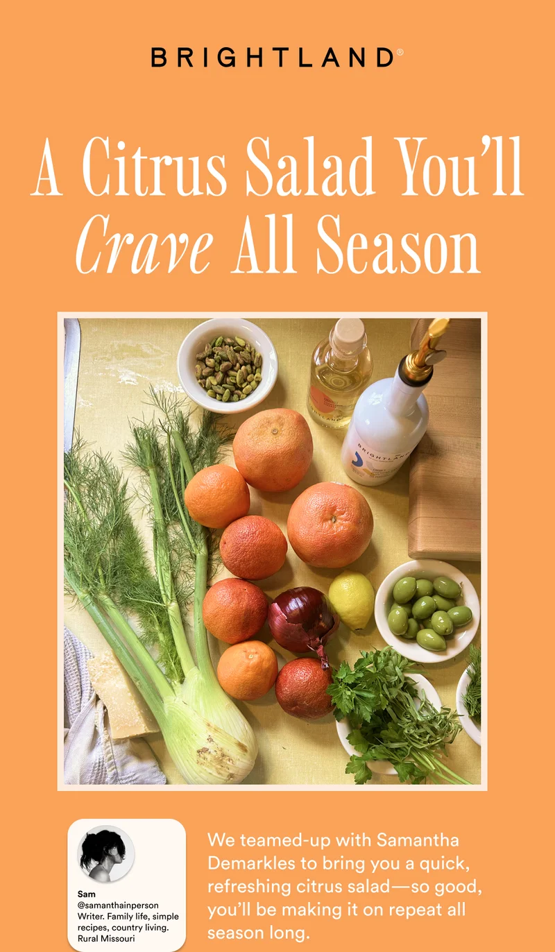 We teamed-up with Samantha Demarkles to bring you a quick, refreshing citrus salad—so good, you’ll be making it on repeat all season long.