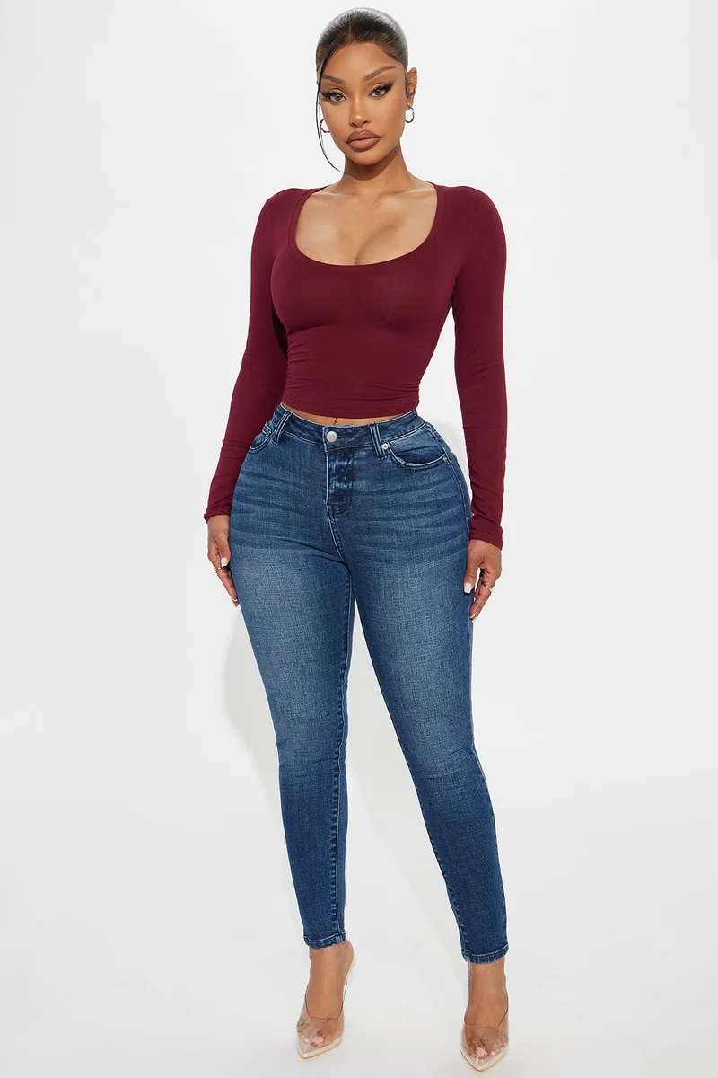Image of Top Notch High Rise Skinny Jeans - Dark Wash