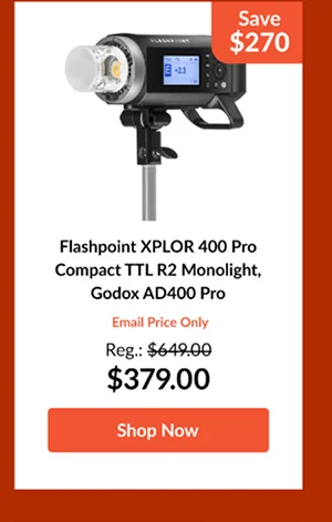 Flashpoint XPLOR 400 Pro Compact TTL R2 Monolight, Godox AD400 Pro