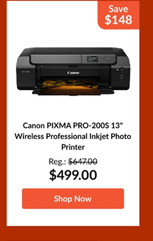 Canon PIXMA PRO-200S 13inches Wireless Professional Inkjet Photo Printer