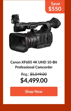 Canon XF605 4K UHD 10-Bit Professional Camcorder