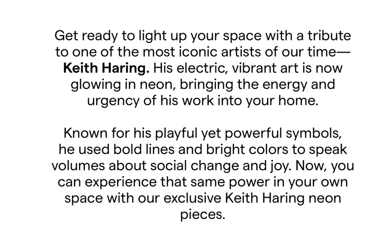 Get readyto light up your space with atribute to one of the most iconic artists of our time- Keith Haring