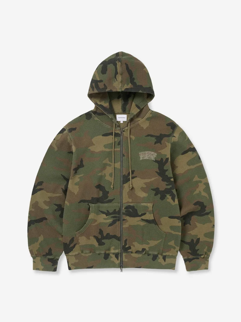 Image of thisisneverthat Camouflage Thermal Zip Up Hoodie - Camo