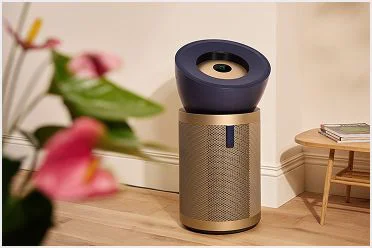 A Dyson Purifier Big+Quiet Formaldehyde air purifier reducing allergens from a room