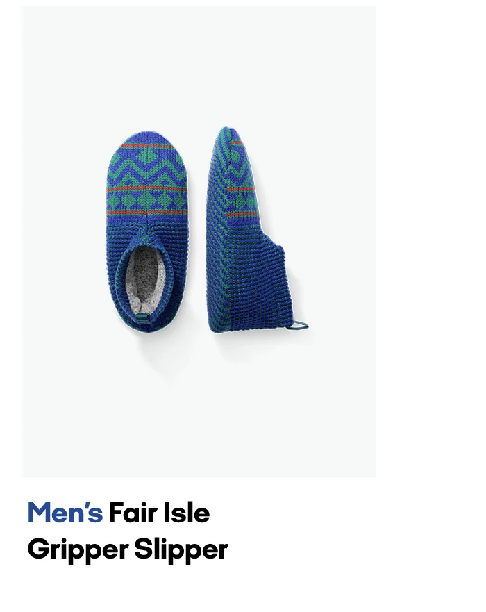 Men's Gripper Slipper Fair Isle - Double Cushion
