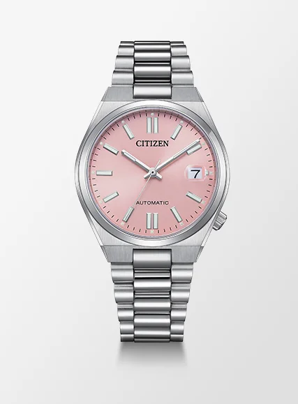 TSUYOSA 37mm Pink Dial Stainless Steel Bracelet NJ0200-50Z