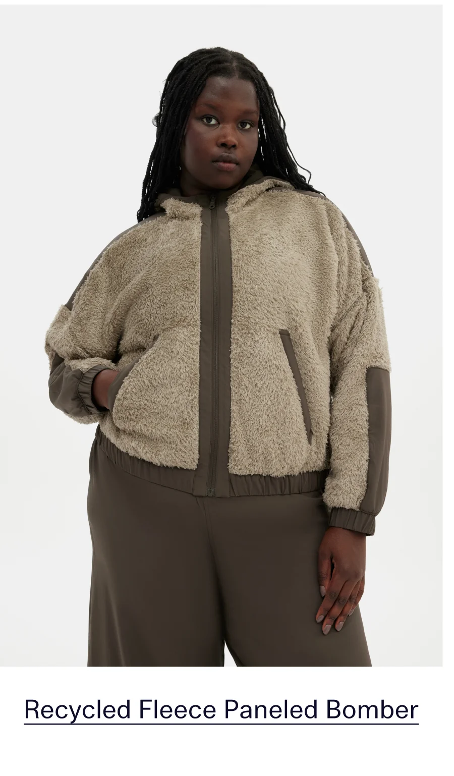 Recycled Fleece Paneled Bomber