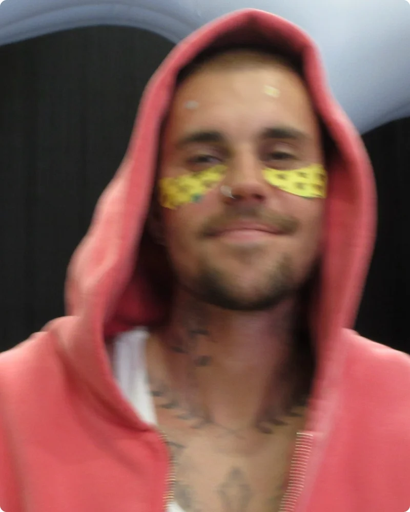 justin in spotwear and peptide eye prep banana peel