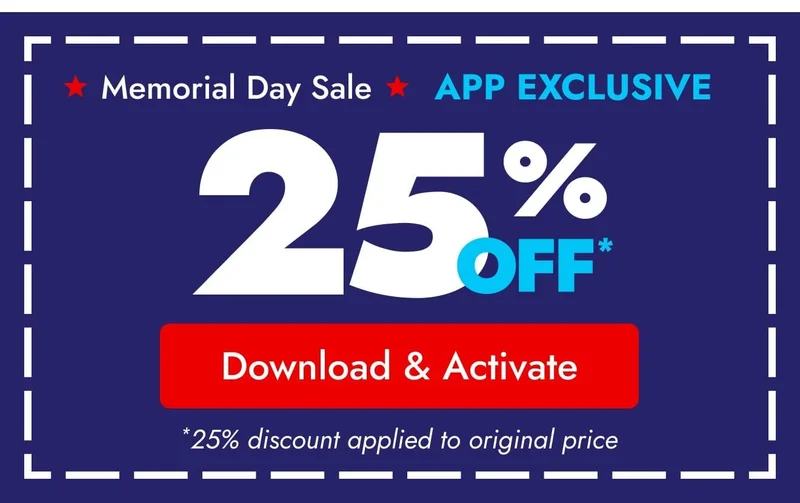 App Exclusive: 25% off applied to orginal price