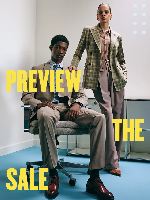 Preview the sale. People wearing Anniversary Sale styles, plus a selection of products from the sale.