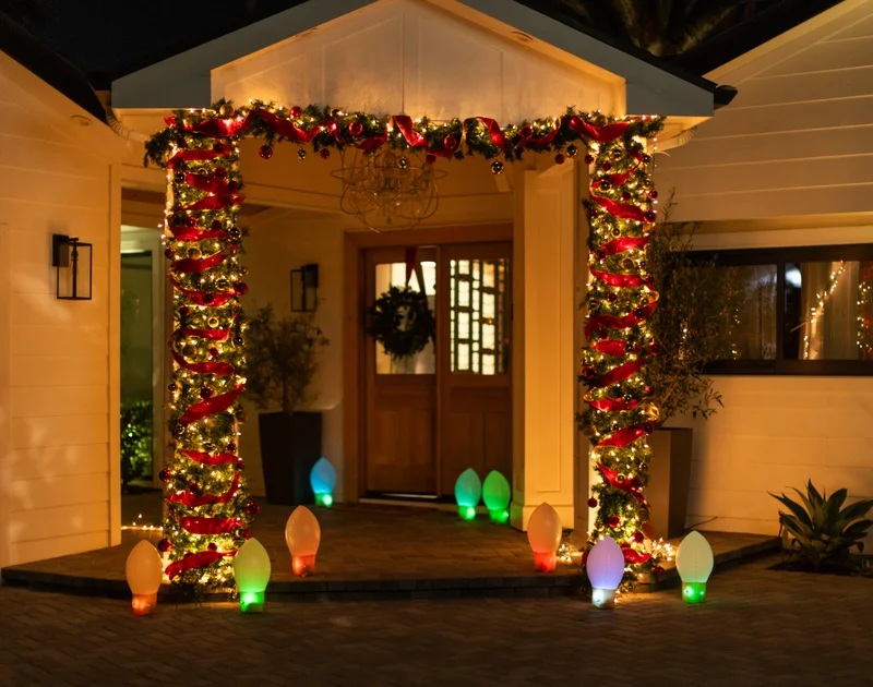 Inflatable Light Up Christmas Bulb Decor