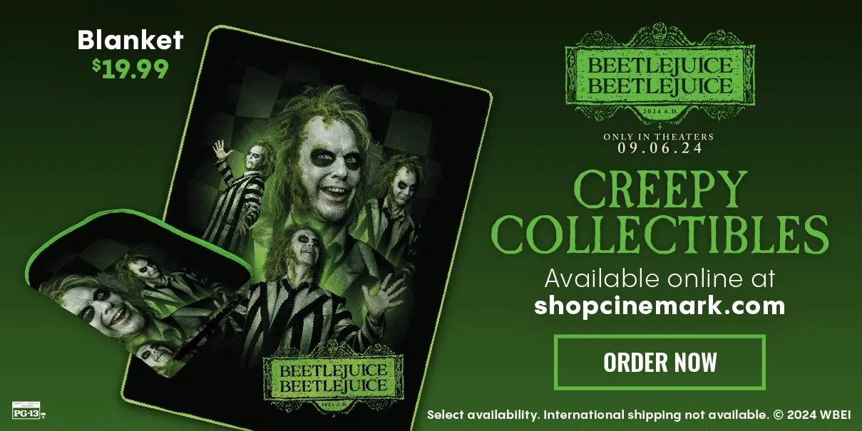 BEETLEJUICE BEETLEJUICE | CREEPY COLLECTIBLES | AVAILABLE ONLINE AT SHOPCINEMARK.COM | ORDER NOW >
