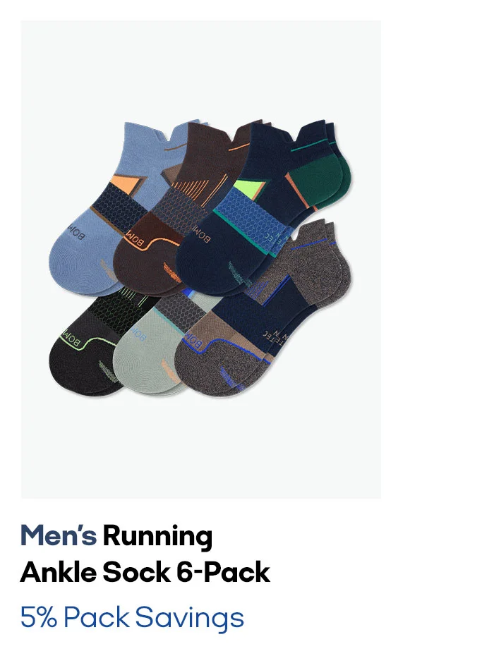 Men's Running Ankle Sock 6-Pack 5% Pack Savings