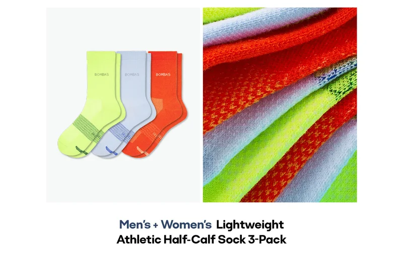 Men's + Women's Lightweight Athletic Half-Calf Sock 3-Pack