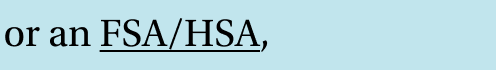 FSA/HSA