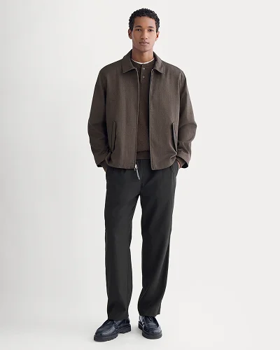 Image | Tailored Zip Jacket | Heathered Fudge