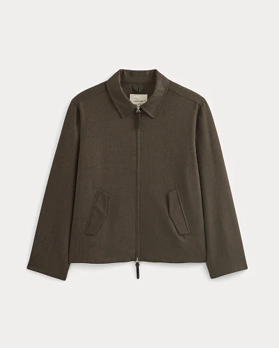 Image | Tailored Zip Jacket | Heathered Fudge